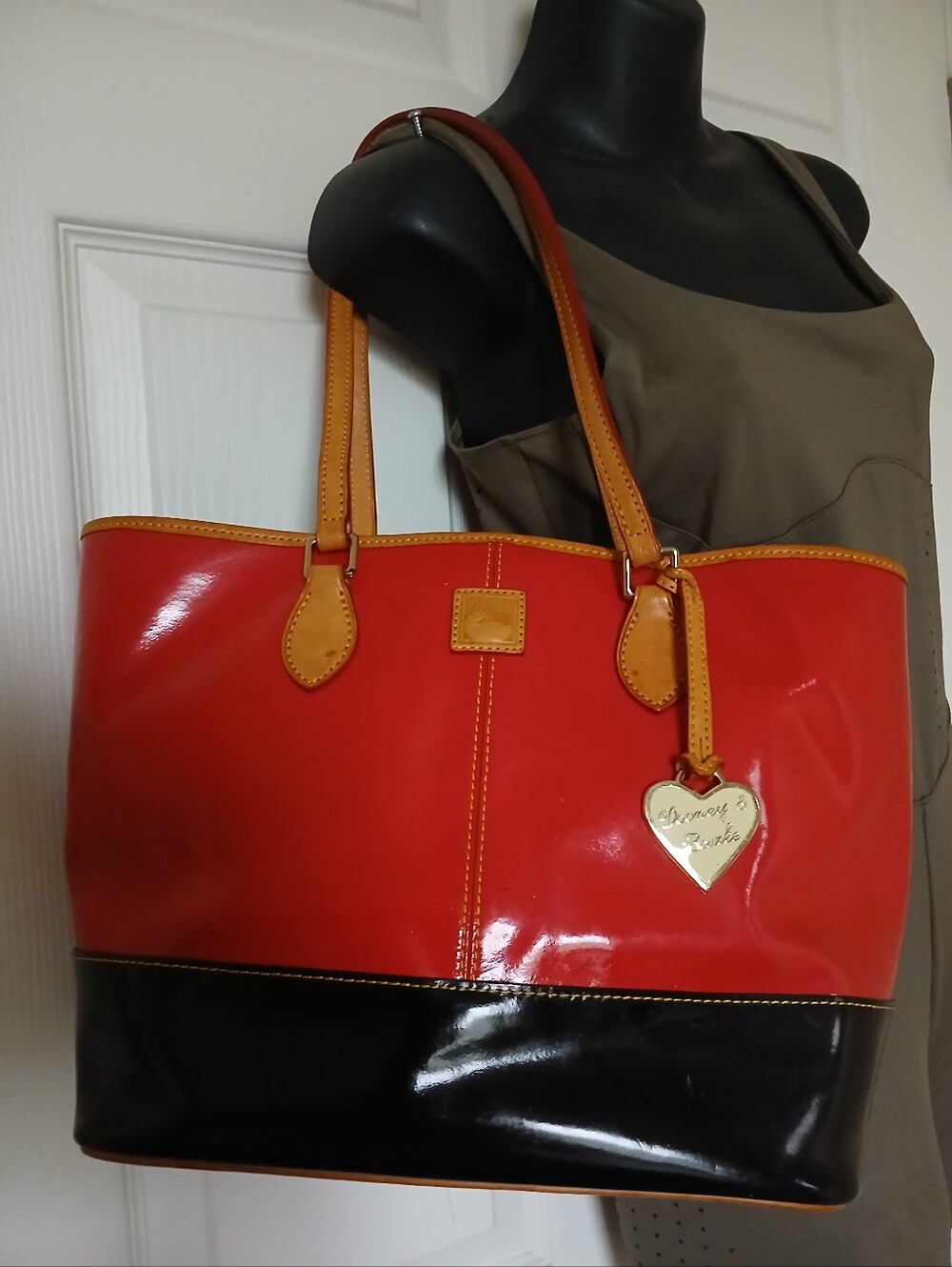 Dooney & Bourke Patent Leather Color Block Shoulder Bag Excellent Used Comdition